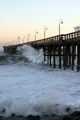 Image showing Ocean Wave Storm Pier