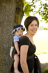 Image showing Baby Boy in Backpack