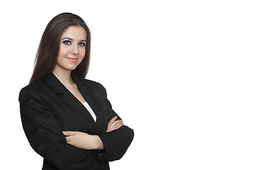 Image showing Young business woman over white