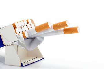 Image showing Box of cigarettes over white