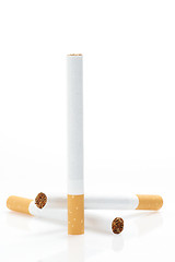 Image showing Cigarettes over white in vertical composition