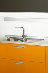 Image showing Yellow kitchen counter