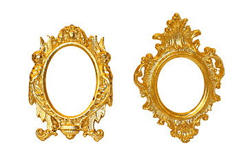 Image showing Golden oval frames