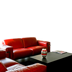 Image showing Red sofa isolated