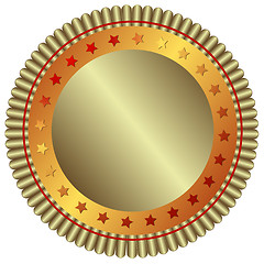 Image showing Silvery plate with red stars