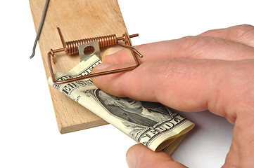 Image showing Hand and Mousetrap