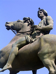 Image showing Bronze statue of a man on a horse