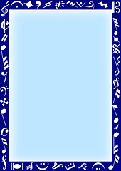 Image showing border music signs blue frame.ai