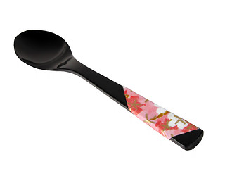 Image showing Japanese wooden spoon-clipping path