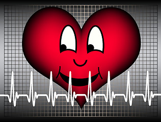 Image showing laughing heart with white line.ai