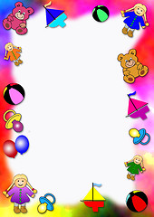 Image showing colorful toys border