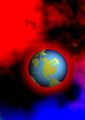 Image showing hot earth floating in space
