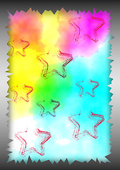 Image showing metallic border with aquarell background