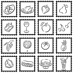 Image showing stamps with food symbols