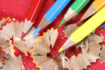 Image showing Pencils and wood shavings