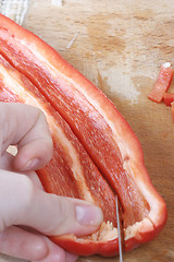 Image showing Chopping vegetables