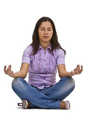 Image showing Casual woman meditating