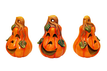 Image showing Three small pumpkins