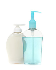 Image showing Colorful Bottles of Antibacterial Handwashing Soap