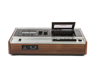 Image showing Top Low Angle View of Vintage Audio Cassette Player