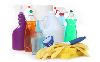 Image showing Various Household Cleaning Products