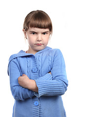 Image showing Defiant Young Child With Arms Crossed