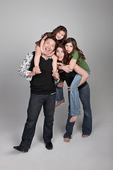 Image showing Silly Happy Family of 4 People