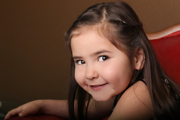Image showing Pretty Young Female Child With Beautiful Eyes