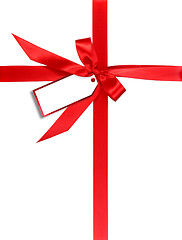 Image showing Red Gift Wrapped WIth Ribbon and Tag