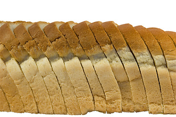 Image showing Slices of bread isolated on white background with clipping path