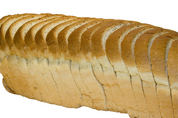 Image showing Slices of bread isolated on white background with clipping path