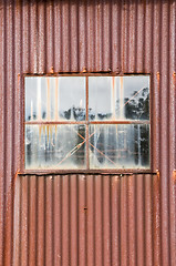 Image showing old rusty metal tin shed