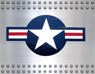 Image showing star on brushed metal