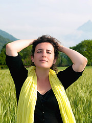 Image showing Woman in barley field