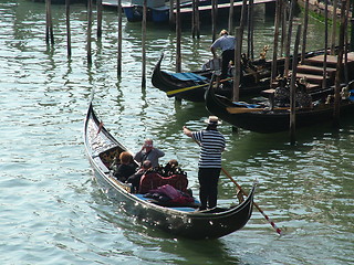 Image showing Gondolier in Venice