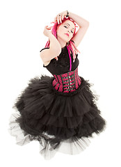 Image showing dancing pink hair girl