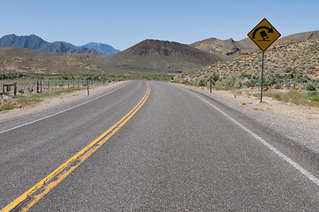 Image showing Highway with warning