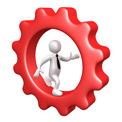 Image showing Businessman Running Inside A Cog