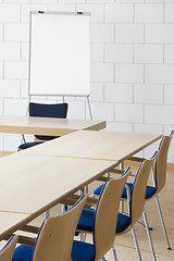 Image showing Empty white board in a conference room