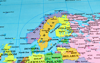 Image showing Scandinavian Peninsula map