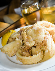 Image showing fried calamari greek island food specialty