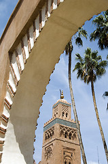 Image showing koutubia mosque marrakech morocco