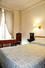 Image showing two star hotel room paris france