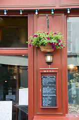 Image showing outdoor restaurant menu paris france