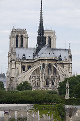 Image showing exterior of the apse notre dame cathedral paris france 