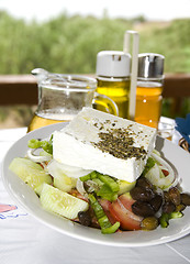 Image showing greek salad in the greek islands