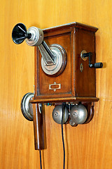 Image showing Old wooden phone