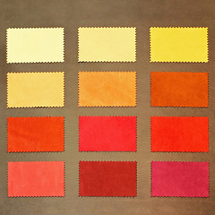 Image showing Red leather samples