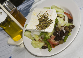 Image showing greek salad in the greek islands