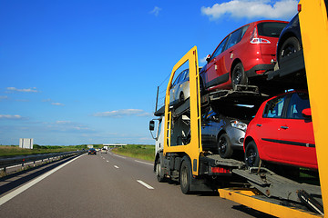 Image showing Transport truck on highway